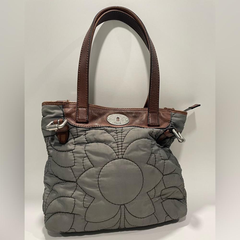Fossil Key-per Grey Quilted Tote